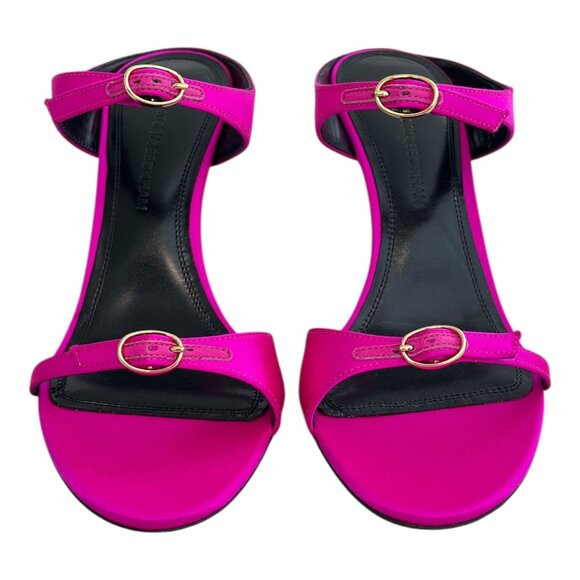 Victoria Beckham 90 Jordy Mule Sandals Stilettos in Hot Pink | Fuchsia | Size 8 - Picture 4 of 10